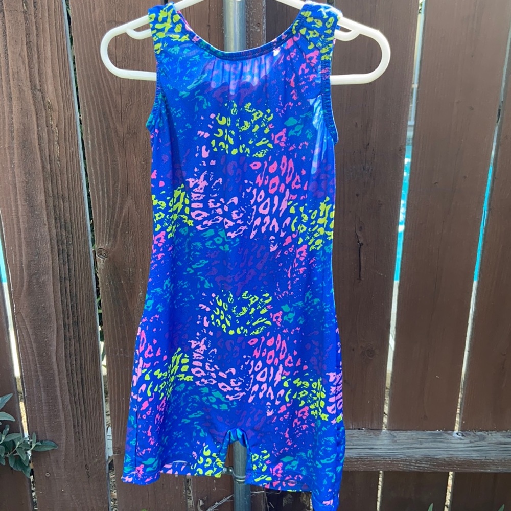 Blue short leotard